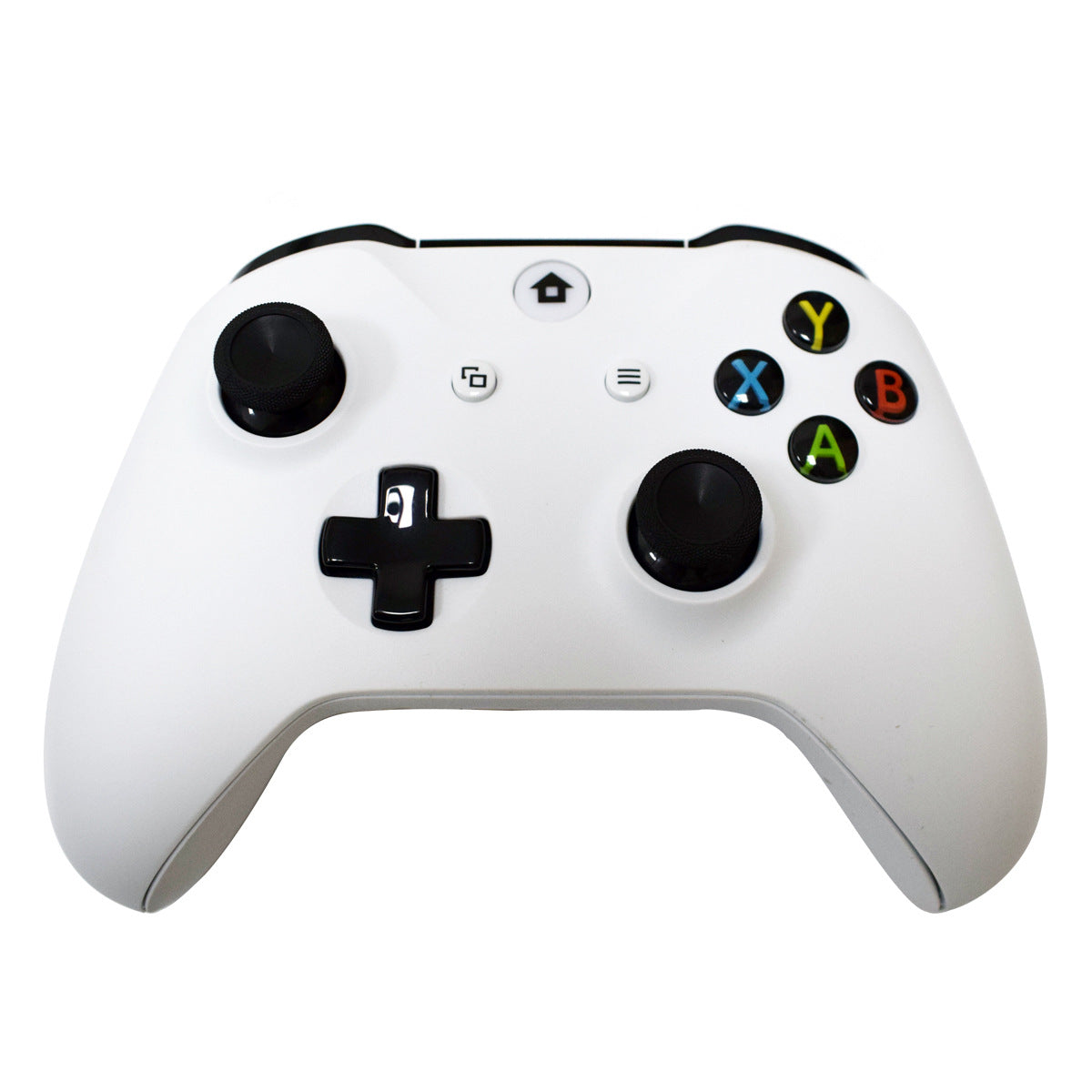 Wireless game controller in white on white background