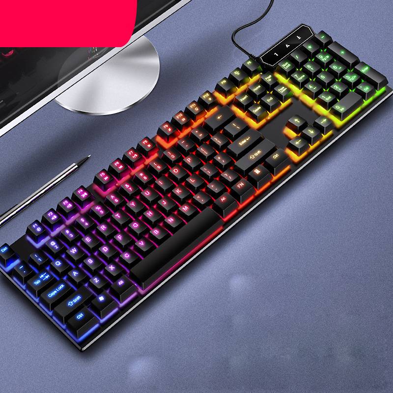 104-key RGB wired keyboard on a clean desk setup