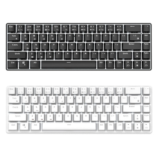 68-key Bluetooth mechanical keyboard in black and white