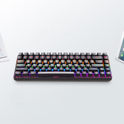 Black 84-key RGB mechanical keyboard angled view
