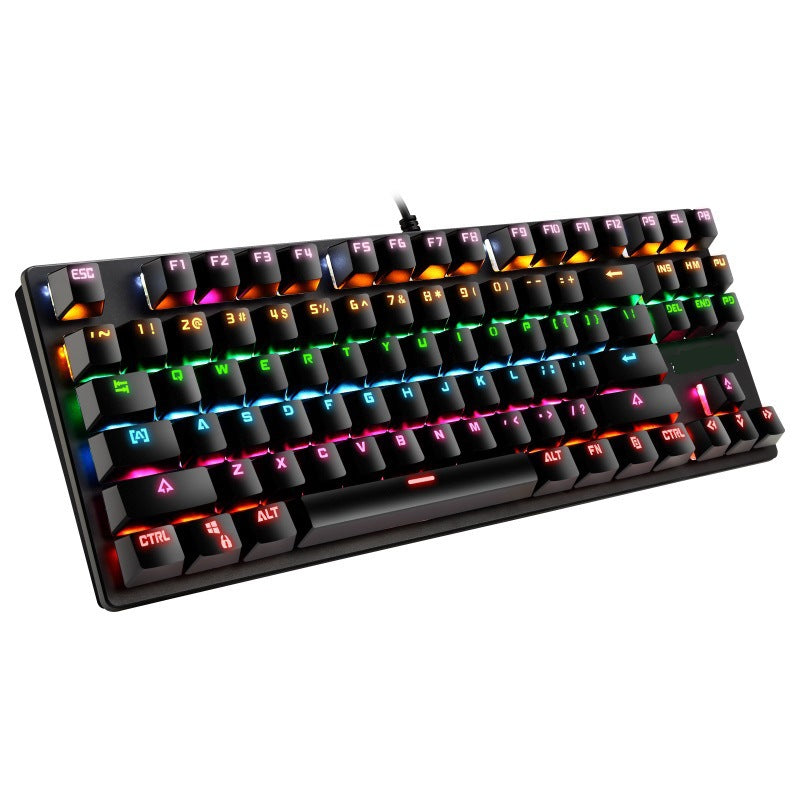 Black 87-key wired RGB mechanical keyboard