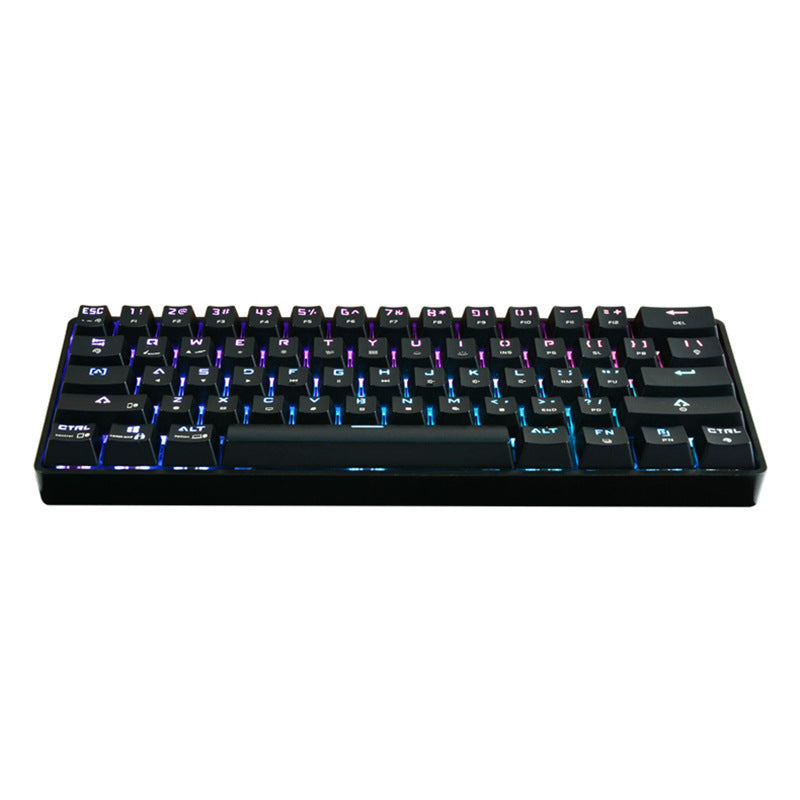 Black compact wireless Bluetooth keyboard angled view