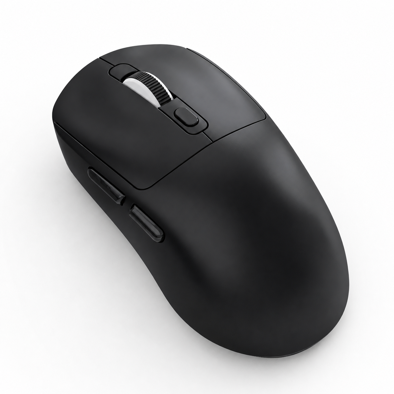 Black rechargeable tri-mode wireless mouse with side buttons