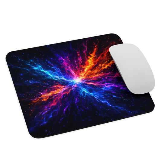 Chromatic Pulse Mouse Pad with white mouse on a clean product mockup