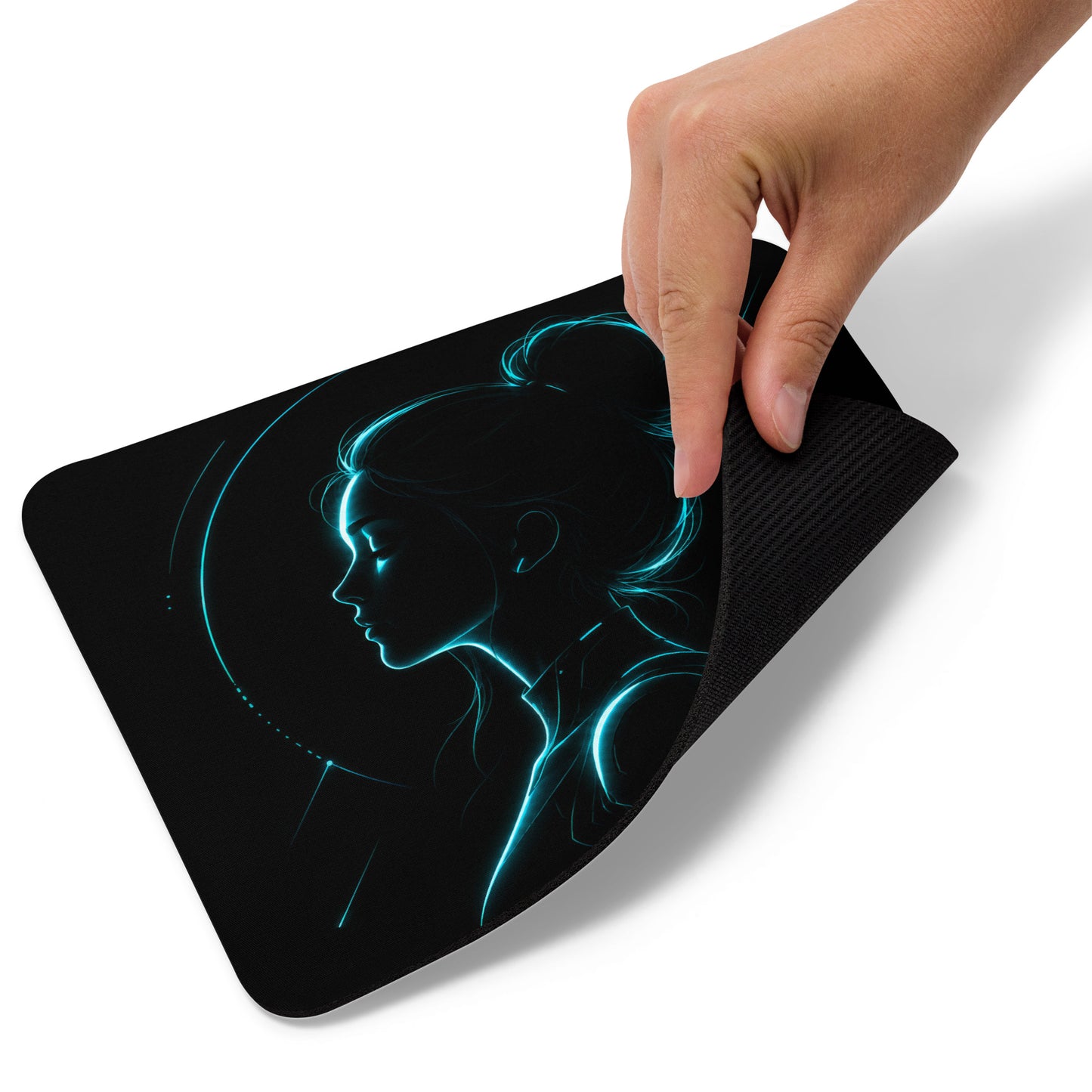 Cyan Aura Mouse Pad flexible rubber base product mockup