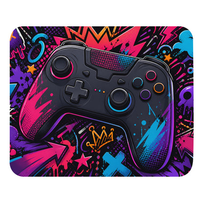 Neon Controller Mouse Pad with colorful controller artwork