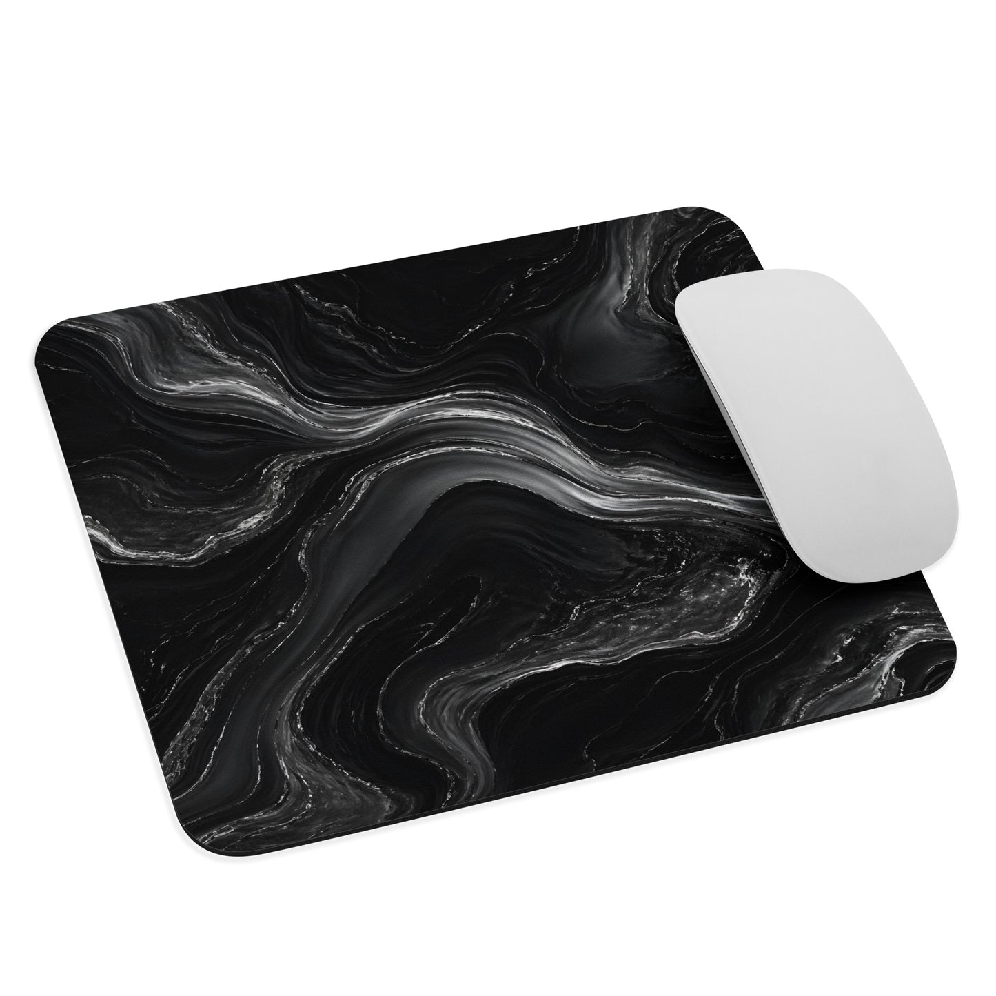 Obsidian Flow Mouse Pad with white mouse on a clean product mockup