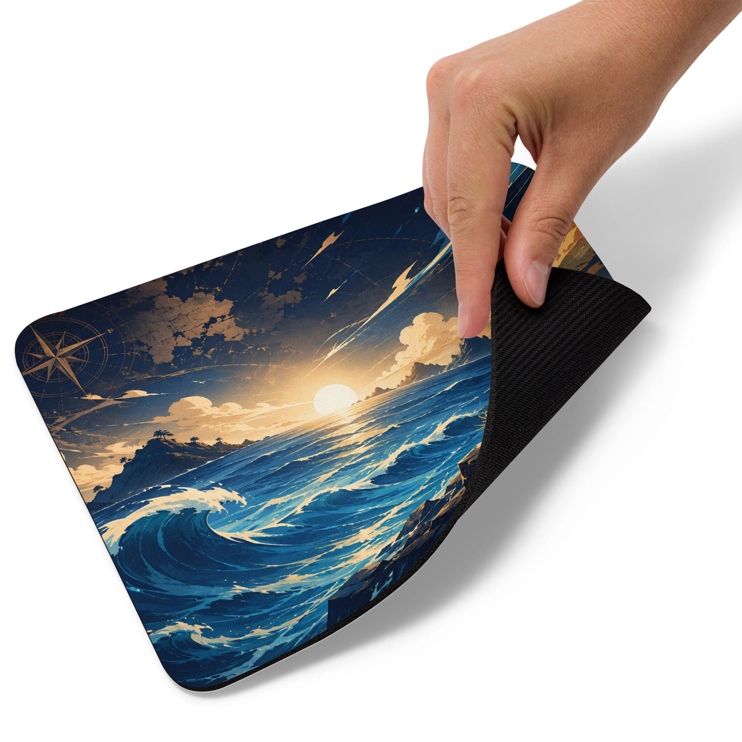 Ocean Quest Mouse Pad showing flexible surface and printed ocean artwork