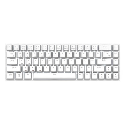 White 68-key Bluetooth mechanical keyboard angled view