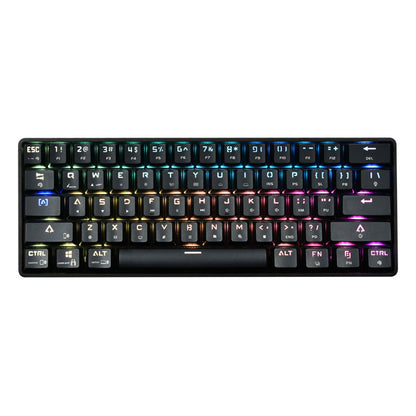White compact wireless Bluetooth keyboard with RGB backlight