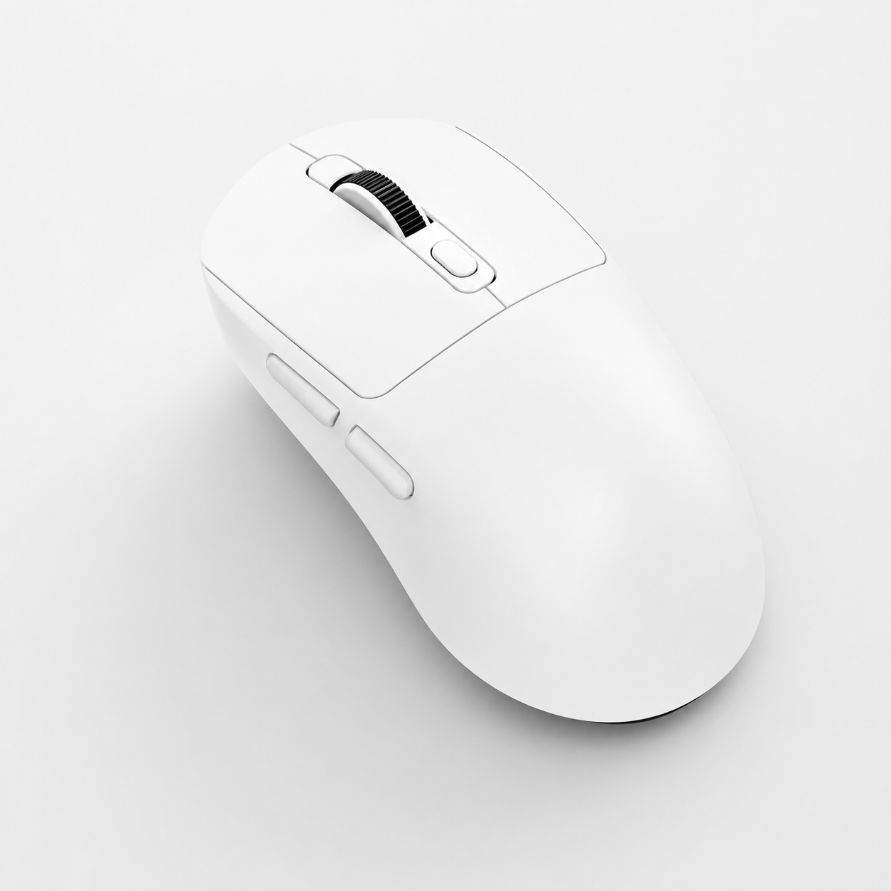 White rechargeable tri-mode wireless mouse top view