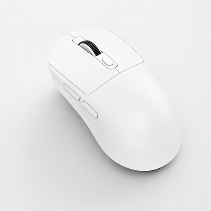 White rechargeable tri-mode wireless mouse top view