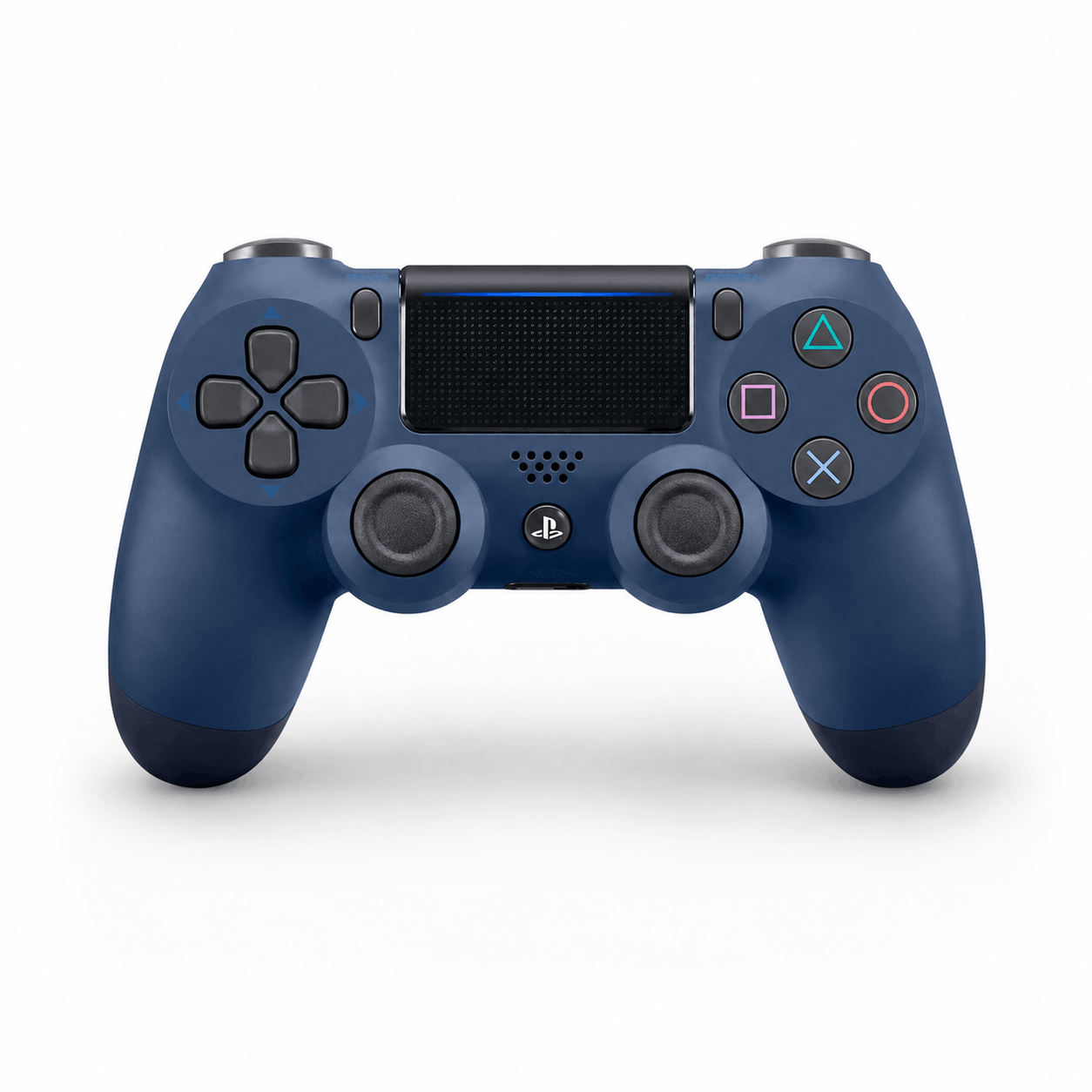 Blue wireless game controller with USB charging
