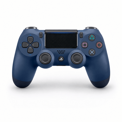 Blue wireless game controller with USB charging