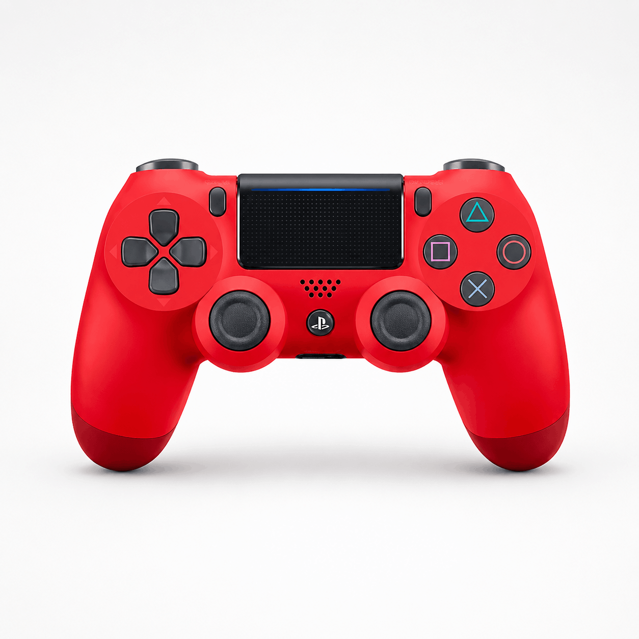 Red wireless game controller with USB charging
