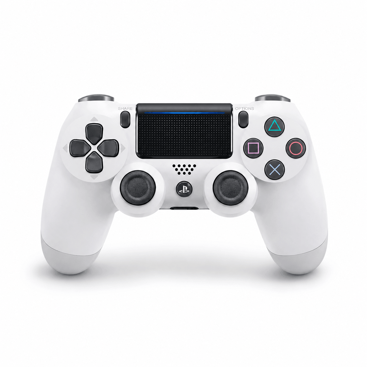 White wireless game controller with USB charging