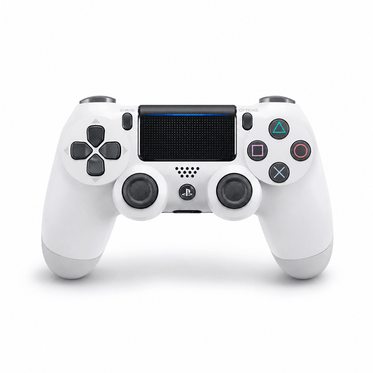 White wireless game controller with USB charging
